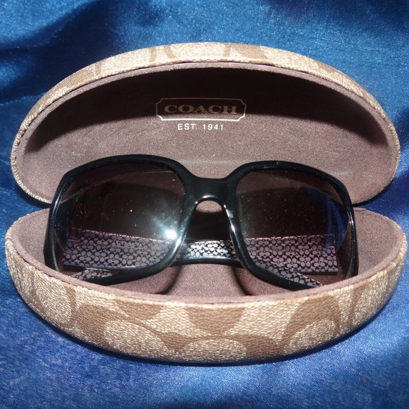 COACH Alicia S441 Black Monogram Sunglasses in Original Case - Picture 1 of 3